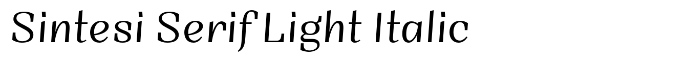 Sintesi Serif Light Italic